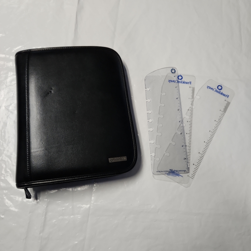 Black Leather Zipper Franklin Covey Classic Planner
